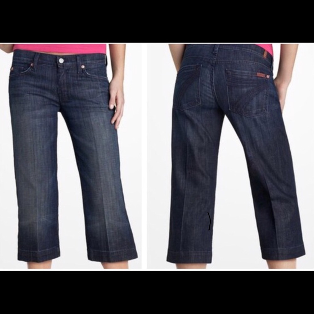 7 For All Mankind Wide Leg Cropped Dojo Jeans 27